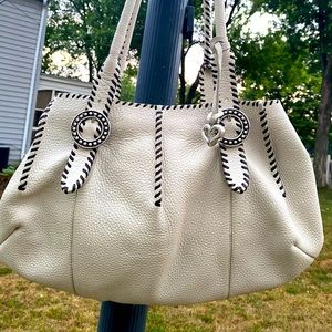 Brighton White and Black Shoulder Bag